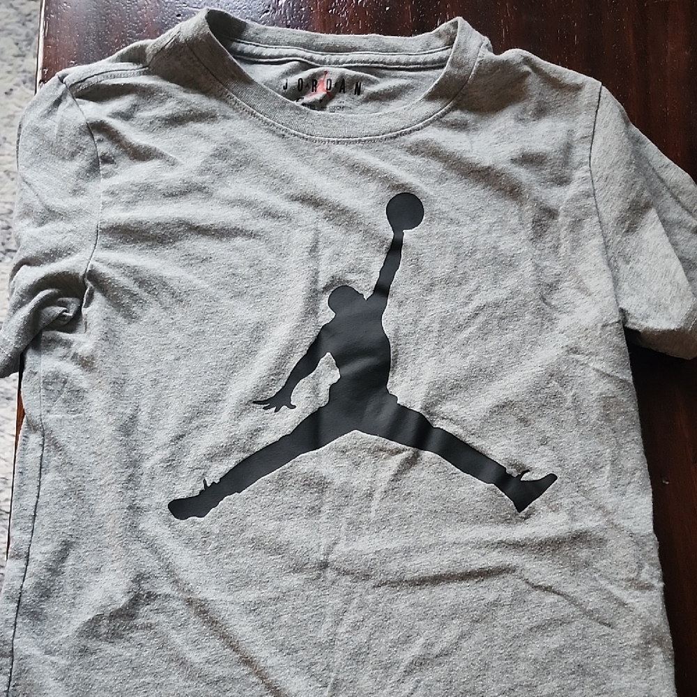 Jordan Gray and Black Kids Short Sleeve Tee